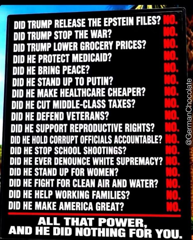 Al I DID TRUMP RELEASE THE EPSTEIN FILES? DID TRUMP STOP THE WAR? DID ...