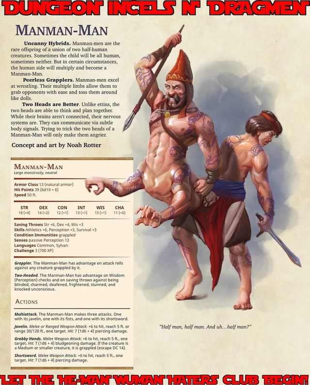 RAGMEN MANMAN-MAN Uncanny Hybrids. Manman-men are the rare offspring of ...