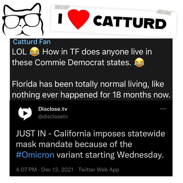 Catturd Fan LOL & How in TF does anyone live in these Commie Democrat ...