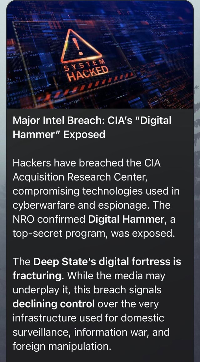 Major Intel Breach: CIA's 