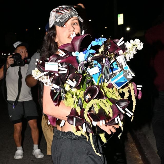 charli xcx cigarette bouquet Absolutely obsessed with #Rosalia's cigarette bouquet for birthday girl # CharliXCX. (📸: MEGA) #brat #bratsummer