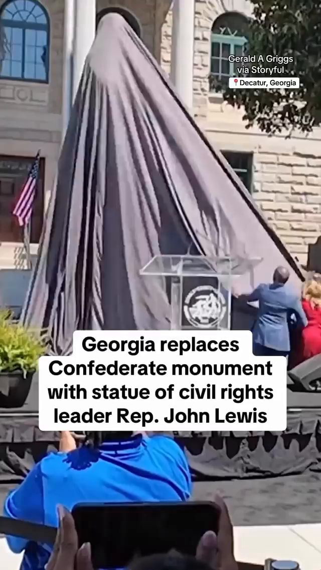 Decatur Georgia Monument Cheers erupted as a 12-foot statue of Georgia congressman and civil ...